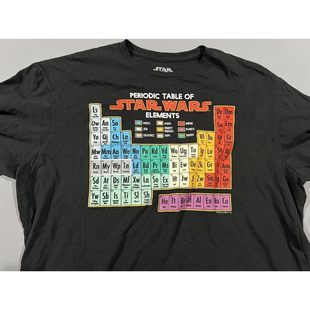 Star Wars Table Of Periodic Elements Shirt Black‎ XL